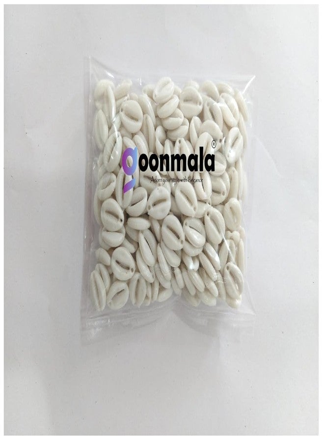 Goonmala 200 قطعة من صدفة كودي/كاوري صناعية بألوان الباستيل من غونمالا، مناسبة للأعمال الحرفية والمجوهرات والأساور والراخي والتطريز (أبيض) - Image 4
