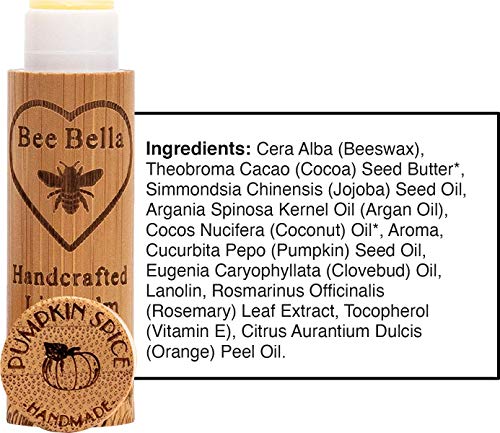 Bee Bella Lip Balm Pumpkin Spice 3 Pack With Beeswax Coconut Oil Jojoba Oil Vitamin E Oil Argan Oil and More for Soft and Smooth Lips LongLasting Moisture Handmade in the USA - Image 5