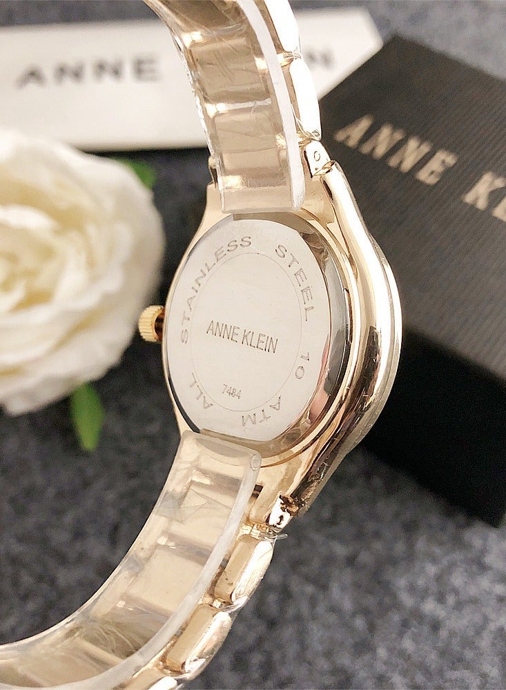 آن كلاين المرأة Tonneau البساطة الذهب الأزياء ووتش مع الذهب الفولاذ المقاوم للصدأ حزام - Image 4