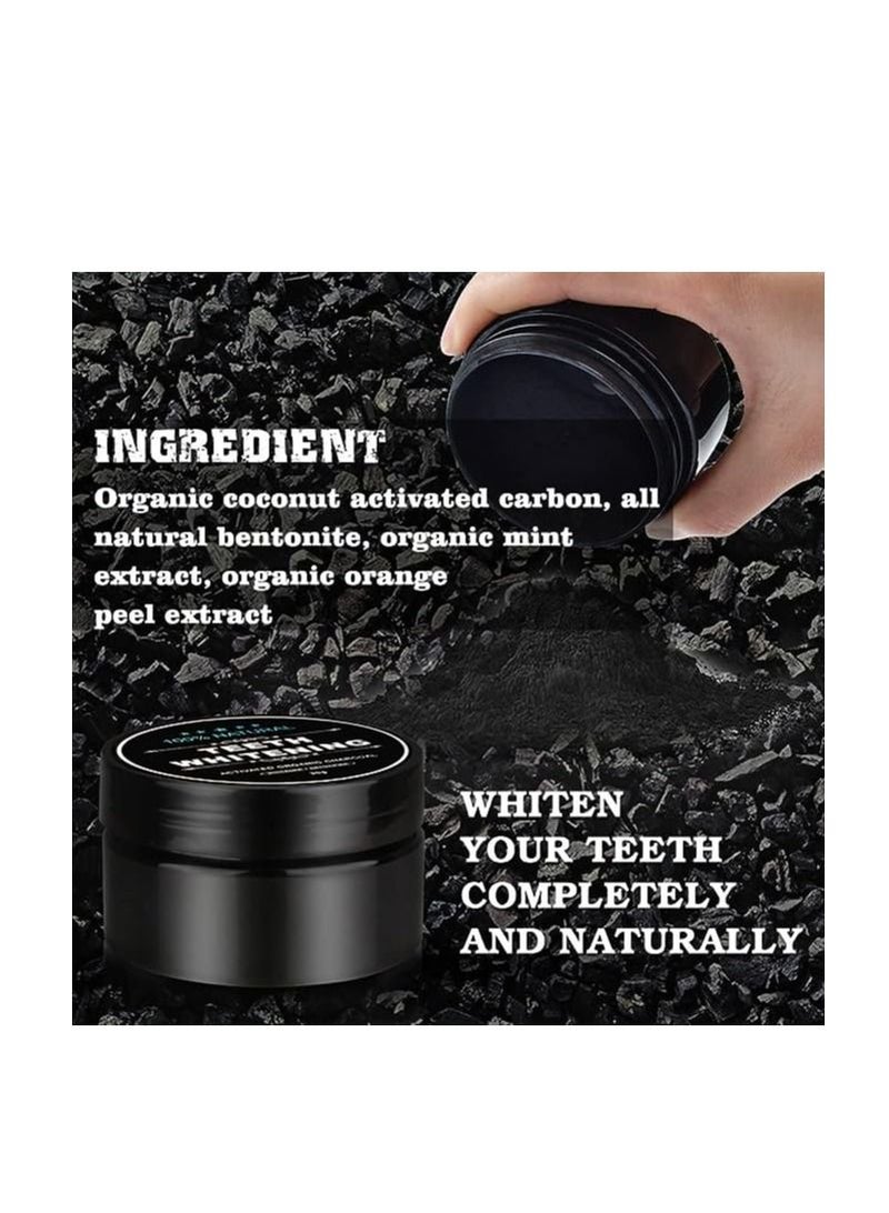 ORiTi Teeth Whitening Charcoal Powder + Bamboo Brush Oral Care Set, Natural Activated Charcoal Teeth Whitener Powder - Image 3
