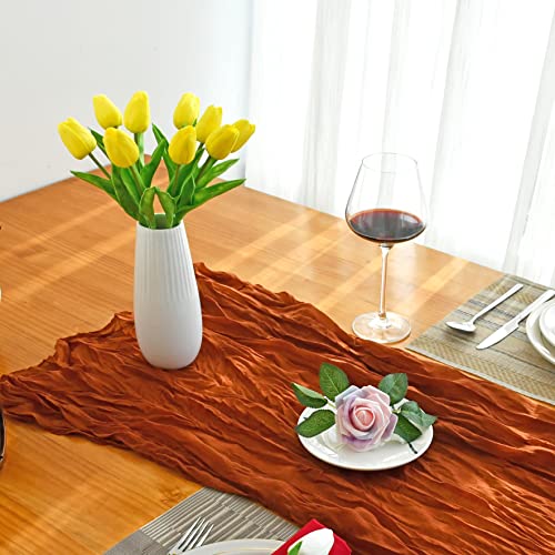 Mandy's Artificial Tulips 20 Stems Yellow PU Faux Flowers for Wedding Home Decor 13.5 Inch - Image 3