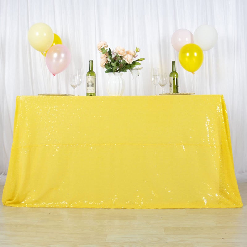 DUOBAO DUOBAO Sequin Tablecloth 60x102 Inches Popular Bridal Dress Table ClothFashion Tablecloth Overlay Payette Table Cloths First Birthday Tablecloths60x102Inch Yellow 