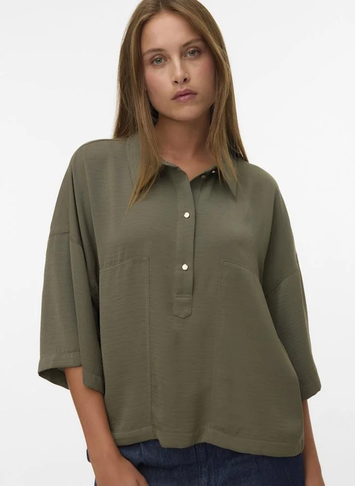 فيرو مودا قميص فيميسلين ثلاثة أرباع