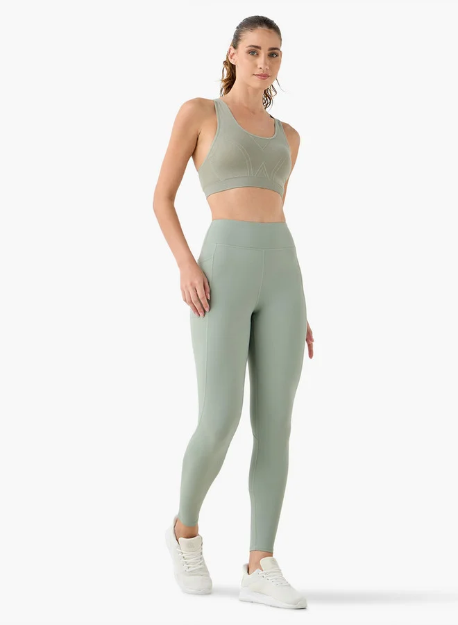 ADOT by Splash Textured Leggings with Elasticated Waistband and Pocket