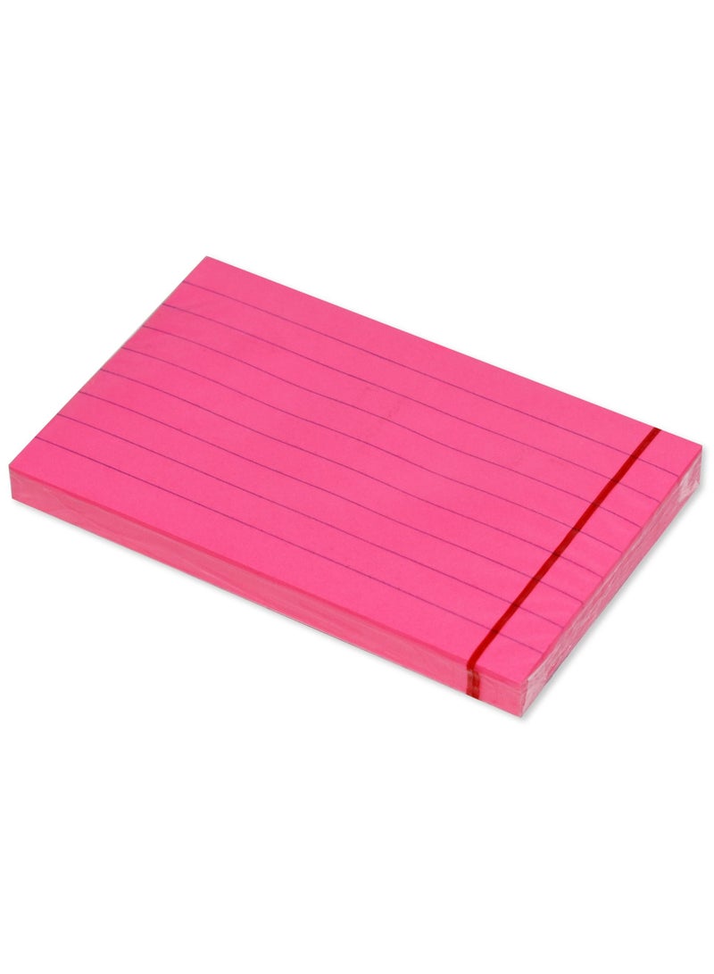 FIS Sticky Note Pad, 3X5 inches, Pack of 12, Ruled Neon Magenta -FSPO3X5RNMG