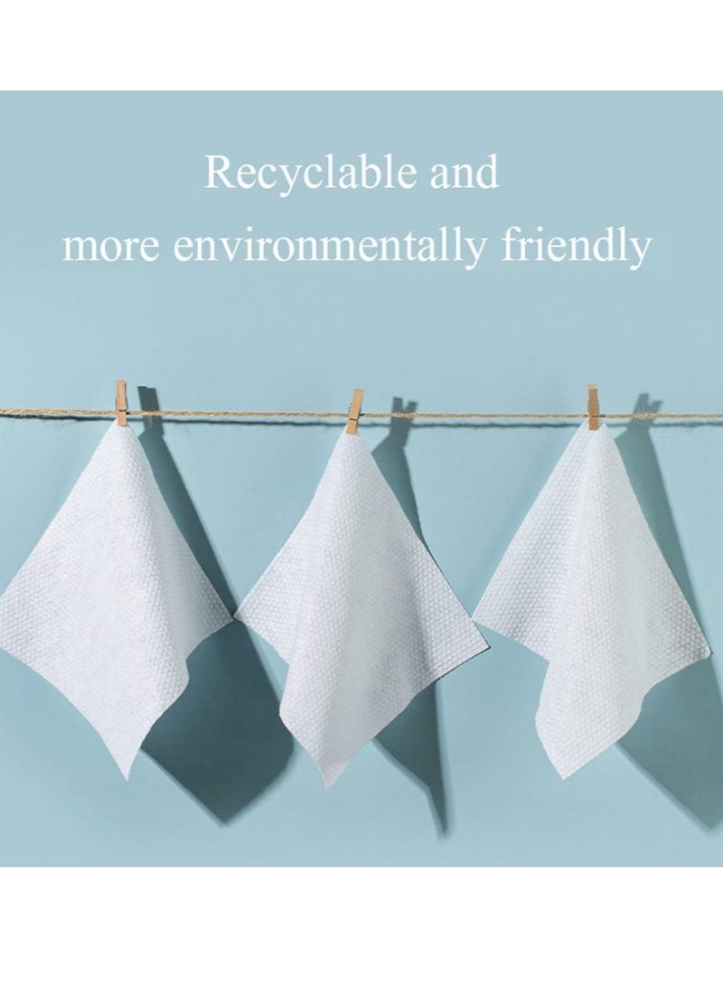 Extra Thick Large Disposable Cotton Face Towels - Lint-Free Makeup Removal Wipes for Sensitive Skin Care (100 Sheets) - Reusable and Ideal for Gentle Cleansing.  - Image 2