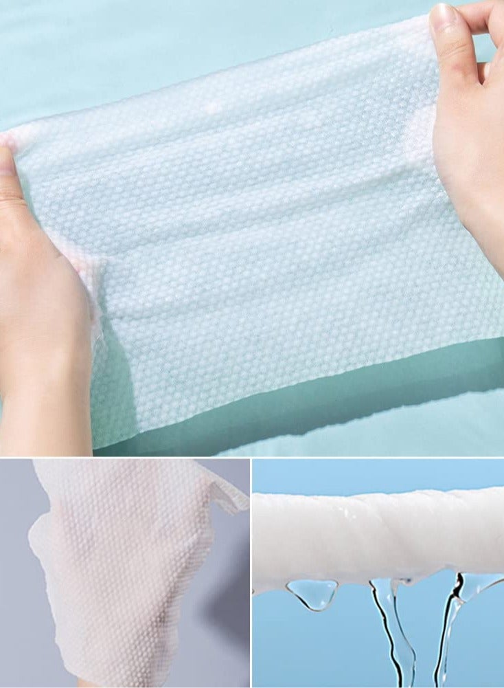 Extra Thick Large Disposable Cotton Face Towels - Lint-Free Makeup Removal Wipes for Sensitive Skin Care (100 Sheets) - Reusable and Ideal for Gentle Cleansing.  - Image 3