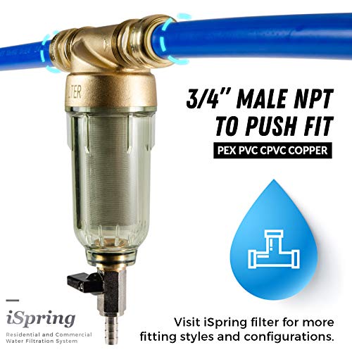 iSpring WSP-50SL Reusable Whole House Spin Down Sediment Water Filter with Siliphos, Multiple Micron Sizes w/Push-Fit Plumbing Fittings (WSP-50SL+ACPF12MPT12x2-FBAC) - Image 2