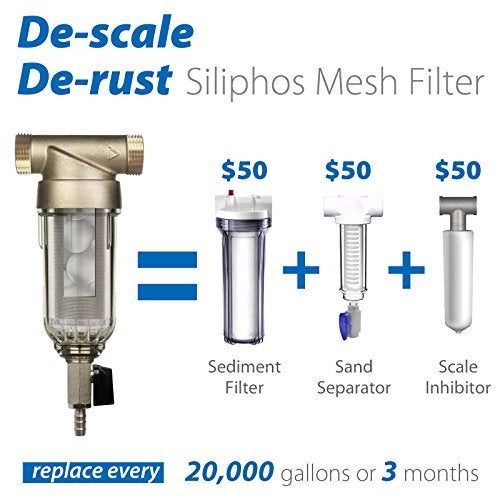 iSpring WSP-50SL Reusable Whole House Spin Down Sediment Water Filter with Siliphos, Multiple Micron Sizes w/Push-Fit Plumbing Fittings (WSP-50SL+ACPF12MPT12x2-FBAC) - Image 3