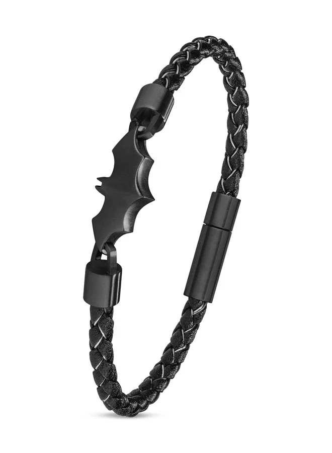 بوليس Batarang Black Leather Gents BraceletPEAGB0034701