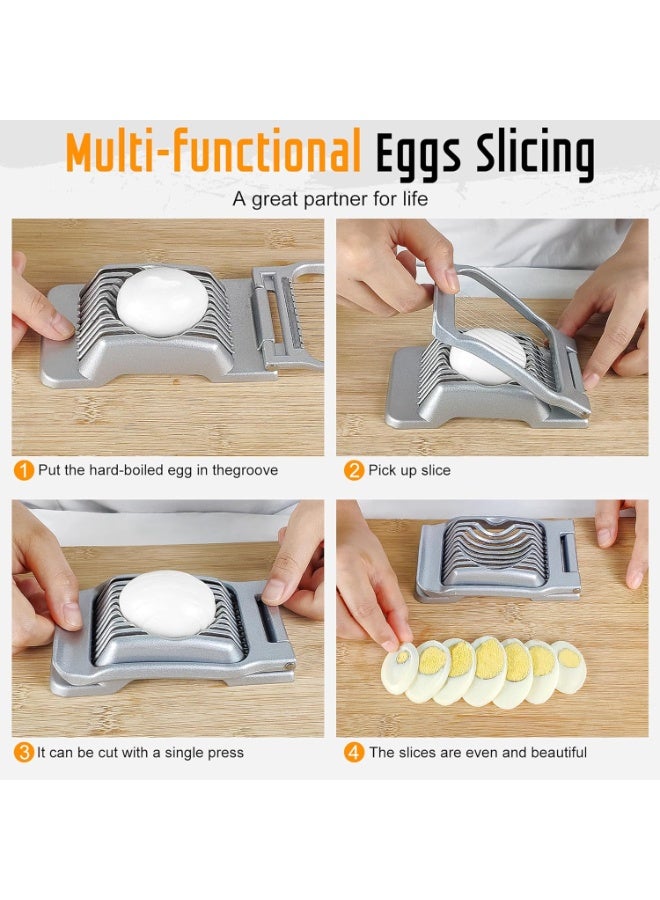 Beauenty Stainless Steel Hard Boiled Egg and Strawberry Slicer - Durable Aluminium, Dishwasher Safe for Soft Fruits - Image 2
