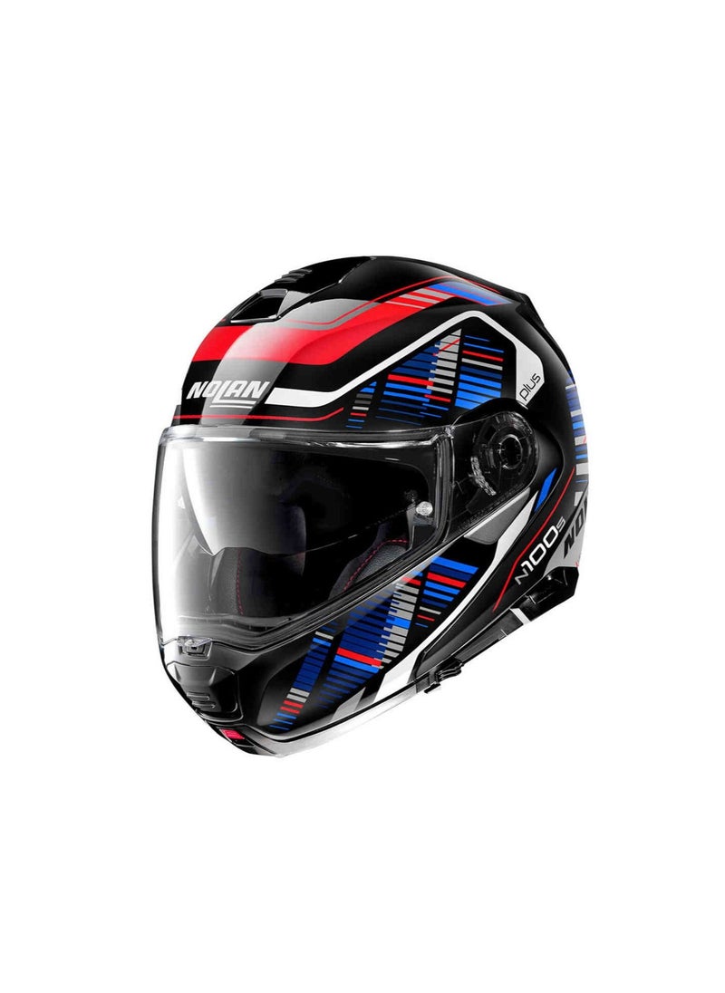 Nolan - NOLAN N100-5 PLUS N-COM STARBOARD 48 HELMET - BLACK RED BLUE - Image 1