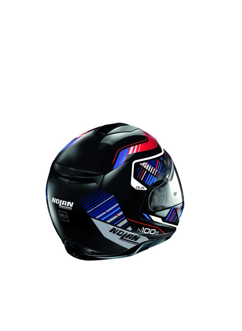 Nolan - NOLAN N100-5 PLUS N-COM STARBOARD 48 HELMET - BLACK RED BLUE - Image 1