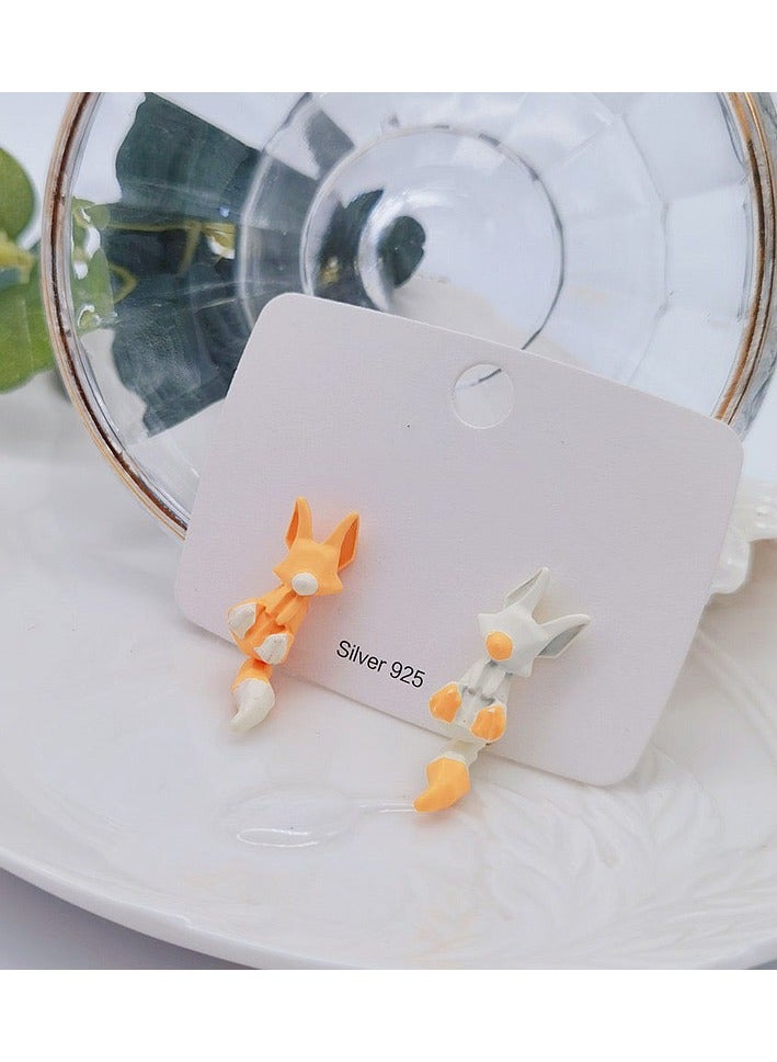 Playful Elegance · Fox-Themed 925 Sterling Silver Earrings - Image 4