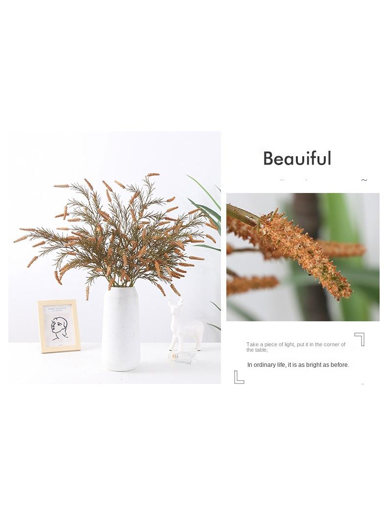 Generic 3-Pieces Artificial green plant simulation sage home garden decoration wedding flower grass-brown  - Image 3