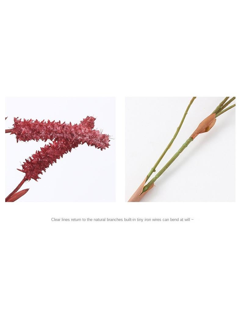 Generic 3-Pieces Artificial green plant simulation sage home garden decoration wedding flower grass-brown  - Image 5
