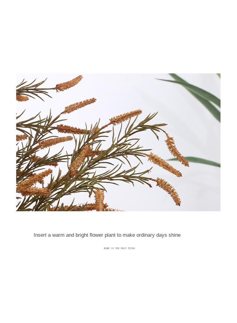 Generic 3-Pieces Artificial green plant simulation sage home garden decoration wedding flower grass-brown  - Image 4