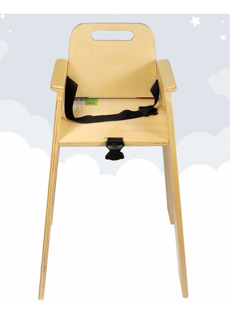 Wooden Child Chair with Safety Belt – Sturdy Design for Full Protection - Image 2