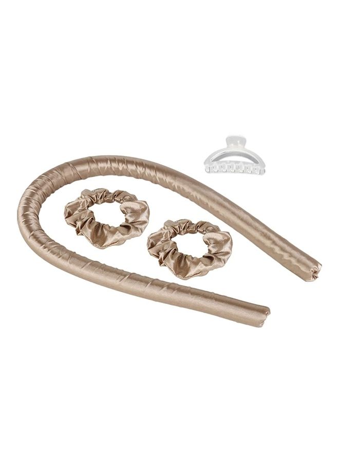 NIBEMINENT Sponge Heatless Curl Hair Ribbon Set Brown - Image 1