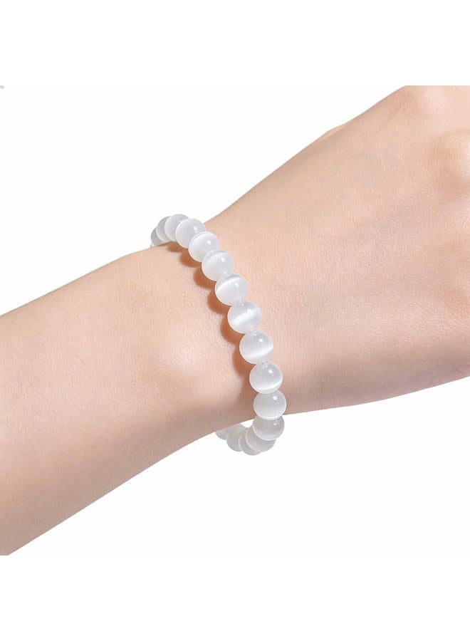 CRYSTALMIRACLE Selenite Beaded Bracelet Crystal Healing Fashion Jewelry Men Women Handcrafted Accessory Wellness Peace Meditation - Image 2