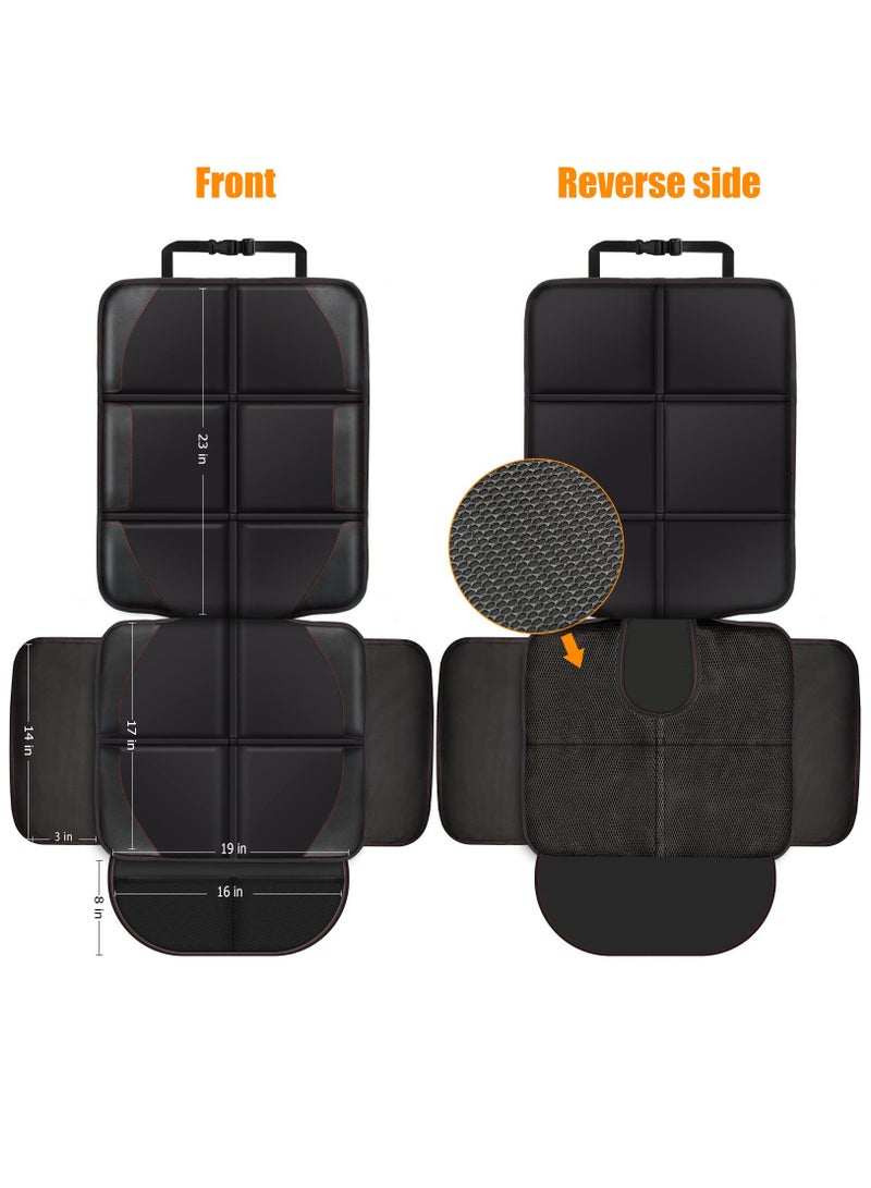 Excefore Car Seat Protector, Large Size, 600D Waterproof Fabric, Thick Padding and Storage Pockets, Child Seat Protection for Babies and Pets (Black 2) - Image 3