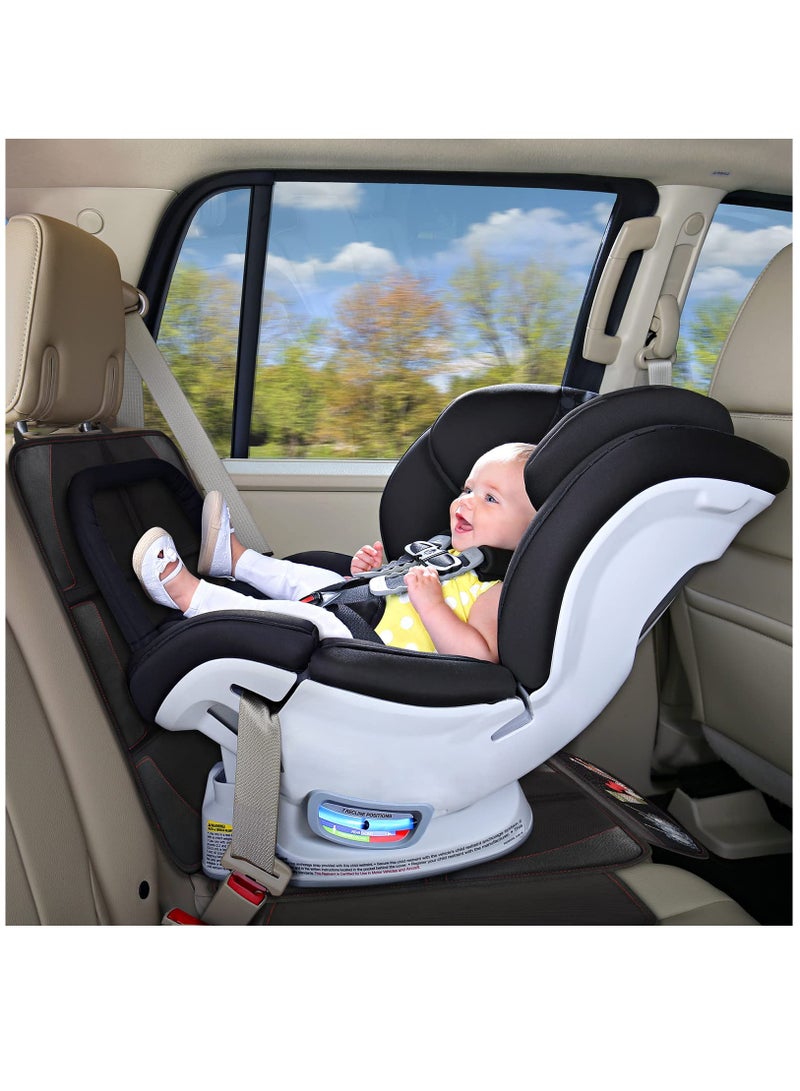 Excefore Car Seat Protector, Large Size, 600D Waterproof Fabric, Thick Padding and Storage Pockets, Child Seat Protection for Babies and Pets (Black 2) - Image 4