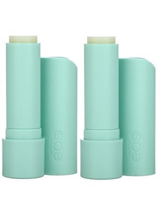 EOS Organic 100% Natural Shea Lip Balm Sweet Mint 2 Pack 0.14 oz 4 g Each - Image 1