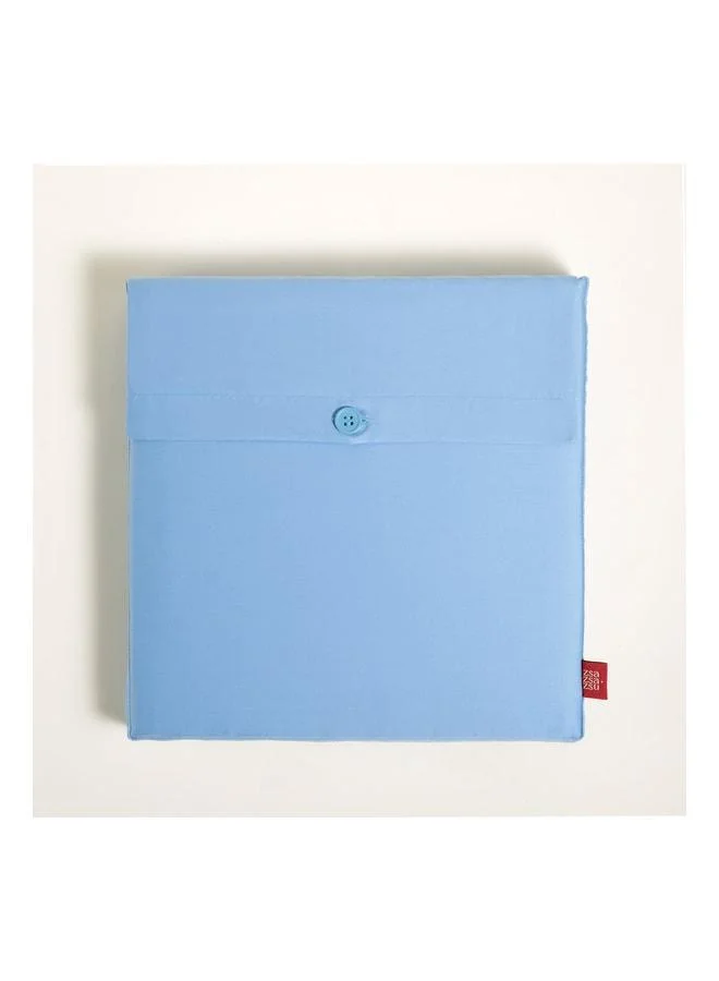 Zsa Zsa Zsu  Solid Blue Double Bed Cotton Satin Flat Sheet.  | Best Price UAE