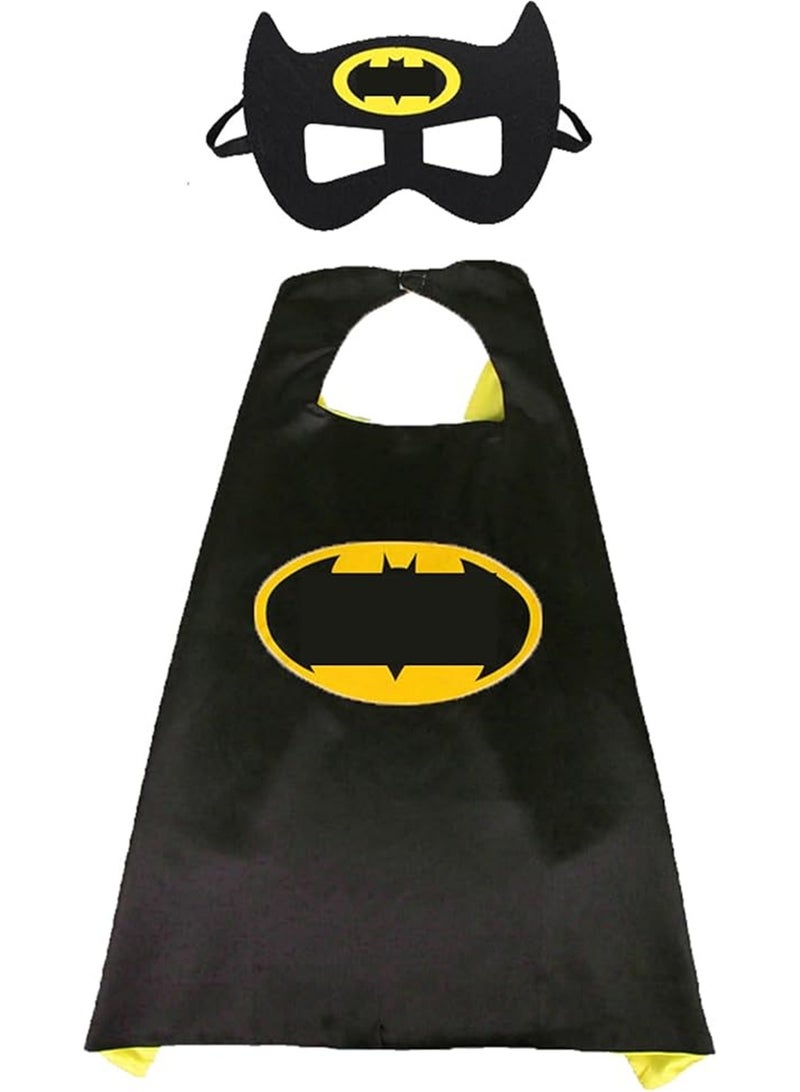 Kids Black Bat Cape & Mask Party Costumes, Black Bat Masquerade Cosplay Double-sided Cloaks Dressing up Party Supplies For Boys and Girls, Dress Up Party Favors for Boys & Girls Age 4-8 - Image 1