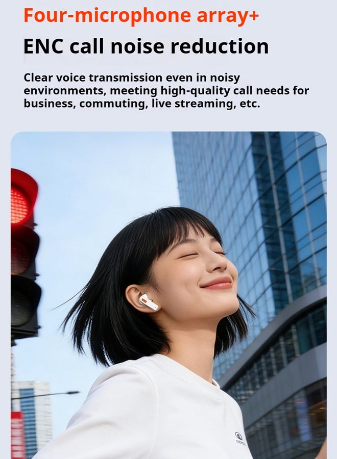 MUMO Color Screen Bluetooth Headset, Wireless Bluetooth Headset, In-Ear Bluetooth Translation Headset, 4 Microphones, Clear and Encrypted Calls (White) - Image 2