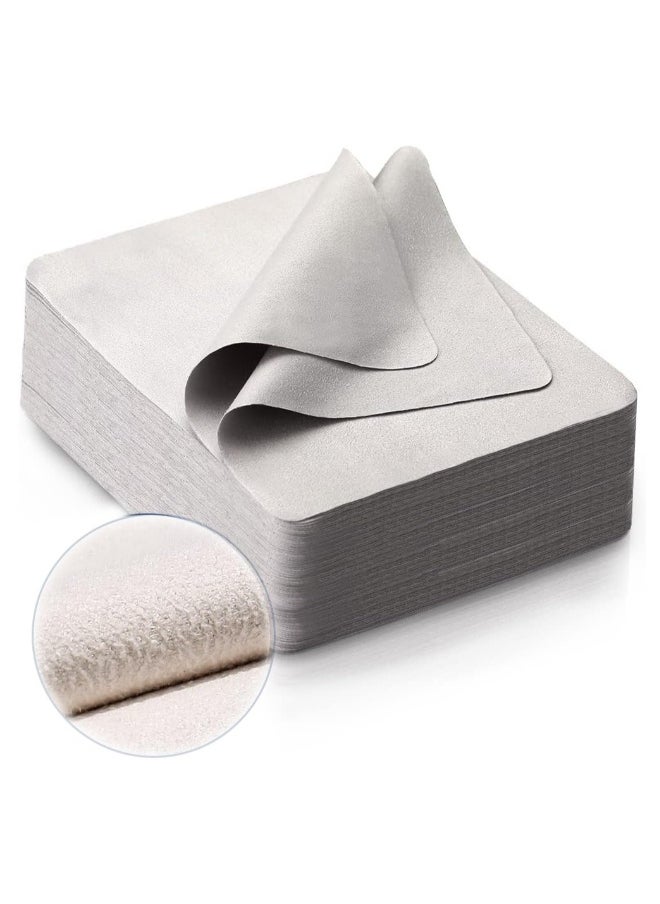 Generic SYOSI Eyeglasses Cleaning Cloth, Lens Clean Cloth Suede Clean Cloth for Eyeglasses, Lenses, Phones, Screens, Camera (50 PCS, Grey)  - Image 1