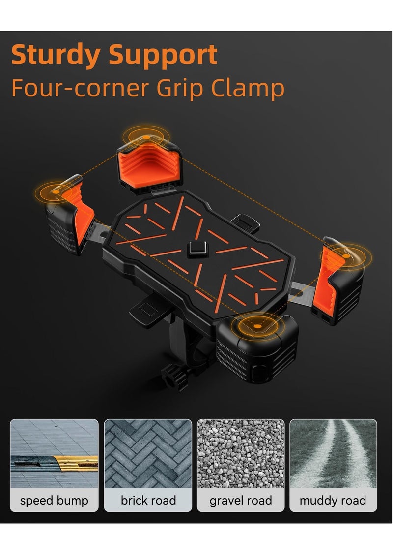 KASTWAVE Motorcycle Bike Phone Holder Mount, for 4.5''-7.1'' Phones, 2023 Quick Release Motorcycle Bike Phone Mount Handlebar Clamp, 360° Rotatable Motorcycle Bike Phone Holder - Image 2