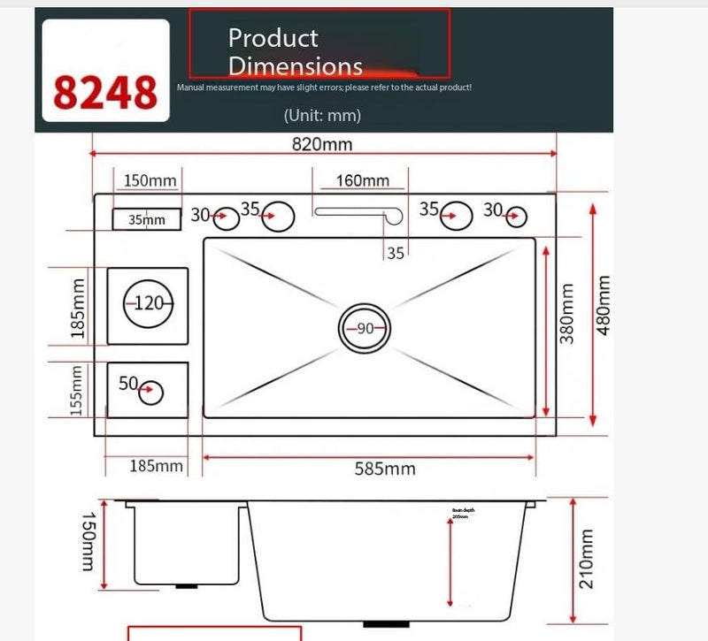 B Backline Single Bowl Kitchen Sink - 32" X 19" X 9" Inches | Smart Kitchen Sink With Waterfall Tap & Dustbin | 304-Grade Stainless | All In One Sink With All Accessories - Black Matt Color - Image 3