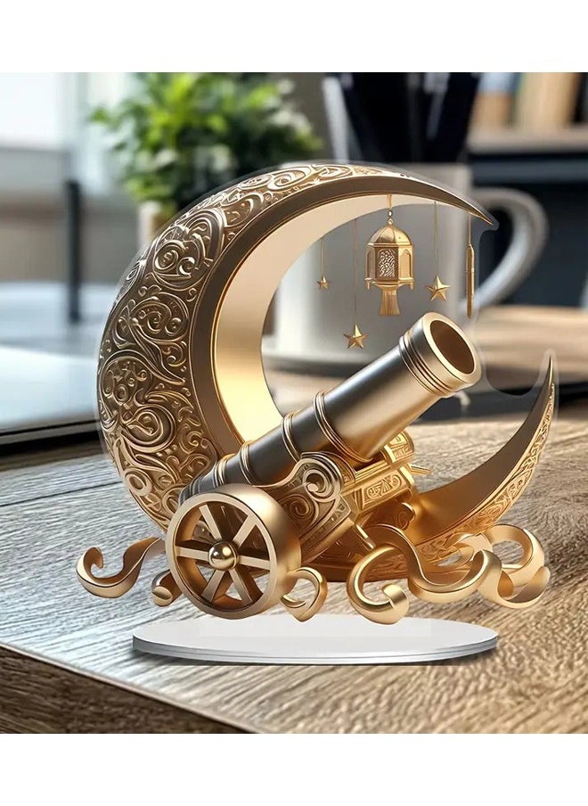 HOMESTAR Moon Tank 2D Flat Acrylic Ornament Living Room Desktop Acrylic Desktop Ornament - Suitable for Gift Home Decoration Dining Table and Office Desk Decoration Suitable for Ramadan and Eid al Fitr  - Image 2