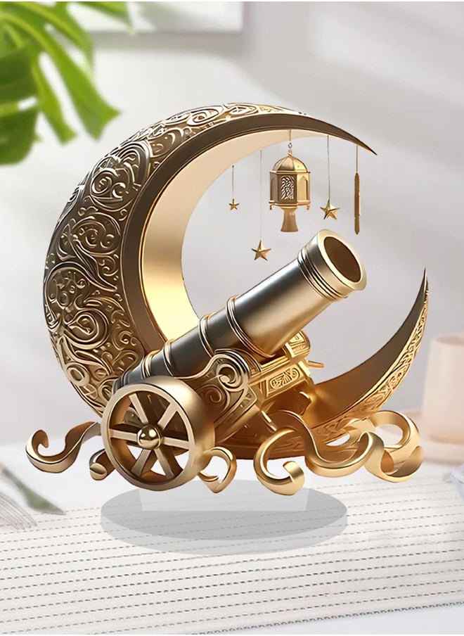 HOMESTAR Moon Tank 2D Flat Acrylic Ornament Living Room Desktop Acrylic Desktop Ornament - Suitable for Gift Home Decoration Dining Table and Office Desk Decoration Suitable for Ramadan and Eid al Fitr  - Image 1