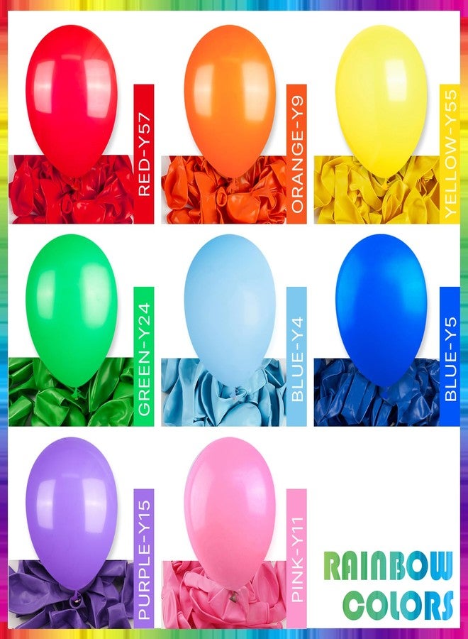 PartyWoo Assorted Colors Rainbow Balloons 100pcs 12 Inch Multicolor Colorful Primary Color Balloon for Graduation Baby Shower Unicorn Fiesta Flower Spring Rainbow Theme Birthday Party Decorations - Image 2