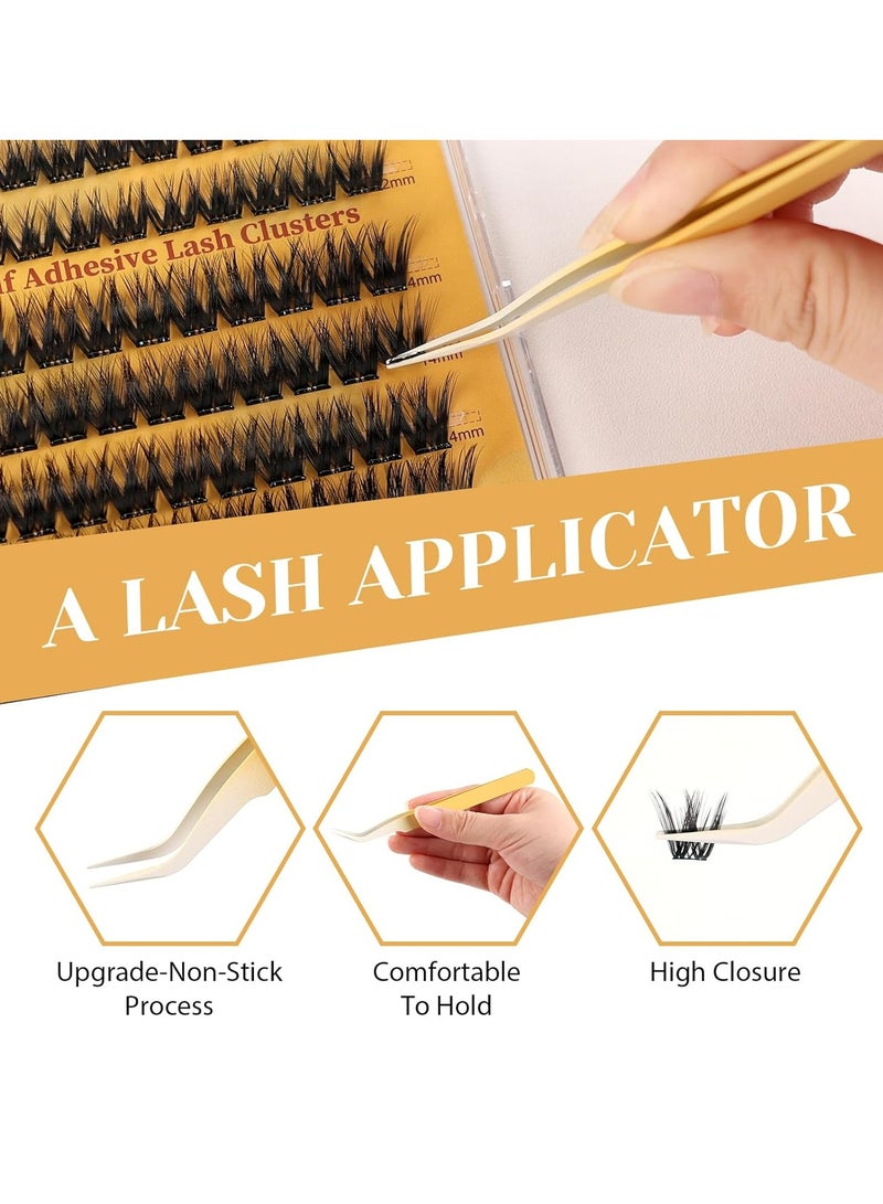 ووفيكسر مجموعة رموش لاصقة ذاتية اللصق من 100 قطعة، رموش صناعية على شكل حرف D، رموش صناعية لاصقة مسبقًا بملاقط للمبتدئين، مجموعة تمديد الرموش بدون غراء من 10 إلى 16 مم، لا حاجة إلى غراء، لا مزيل، لا بقايا - Image 2