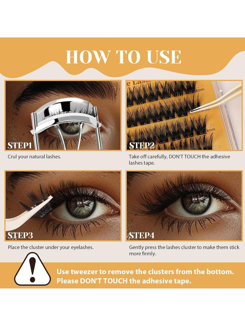 ووفيكسر مجموعة رموش لاصقة ذاتية اللصق من 100 قطعة، رموش صناعية على شكل حرف D، رموش صناعية لاصقة مسبقًا بملاقط للمبتدئين، مجموعة تمديد الرموش بدون غراء من 10 إلى 16 مم، لا حاجة إلى غراء، لا مزيل، لا بقايا - Image 3