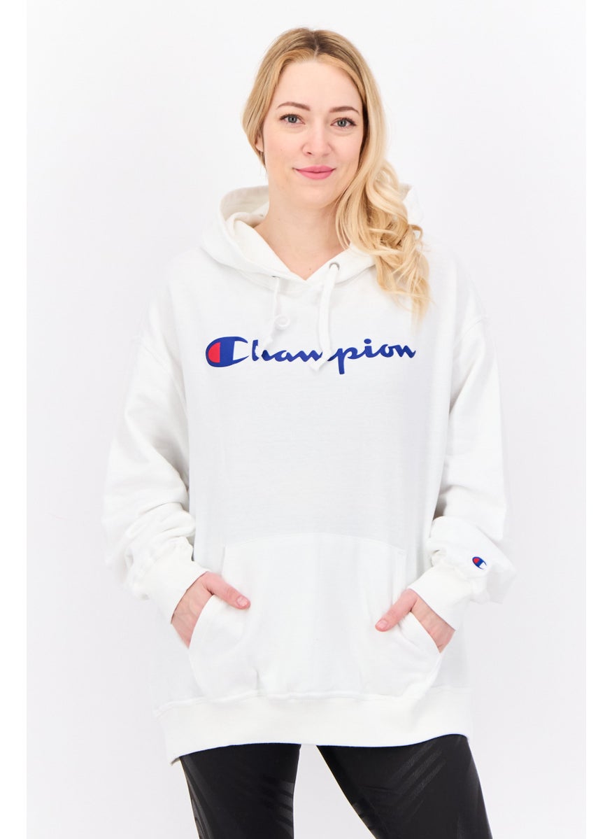 Champion - Women Sportswear Fit Long Sleeves Outdoor Hooded Sweatshirt, White - Image 1