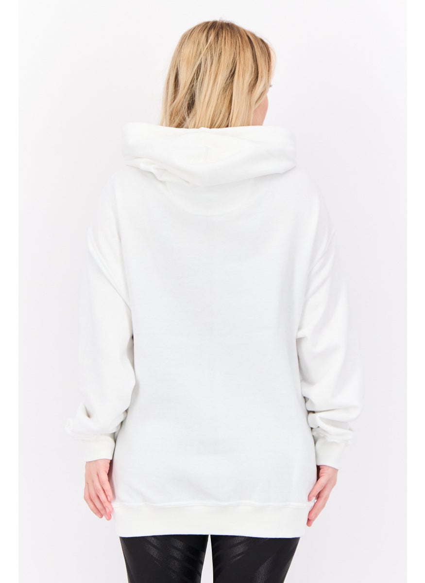Champion - Women Sportswear Fit Long Sleeves Outdoor Hooded Sweatshirt, White - Image 1