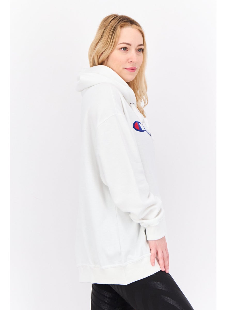 Champion - Women Sportswear Fit Long Sleeves Outdoor Hooded Sweatshirt, White - Image 1
