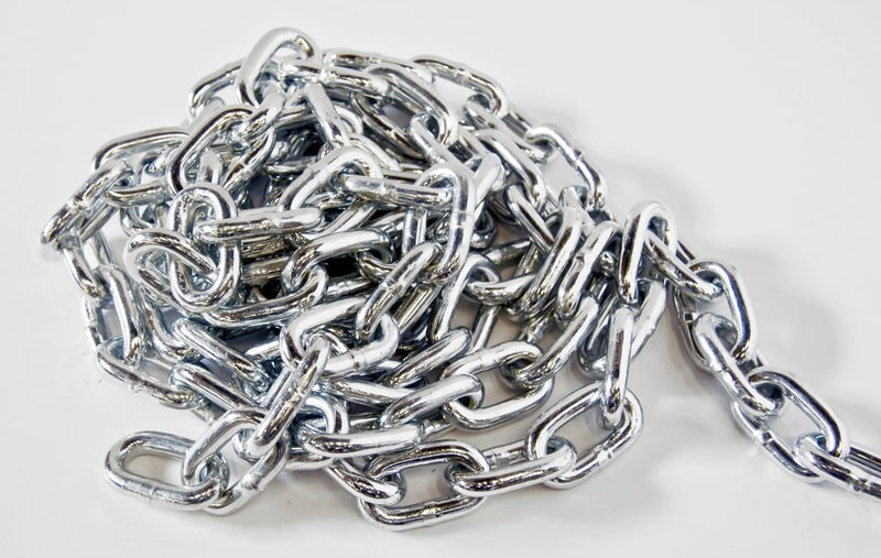 KingChain 699481 1/4" x 10' Zinc Plated Grade 30 Proof Coil Chain, Silver - Image 2
