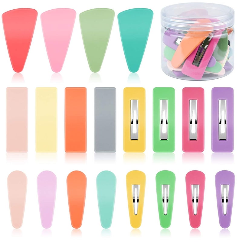 EAONE 20 قطعة مشابك شعر للفتيات 3 أحجام مشابك شعر معدنية بدون انزلاق مشابك شعر بارريت للفتيات والأطفال والمراهقين والنساء 5 ألوان حلوى لطيفة لتصميم إكسسوارات الشعر