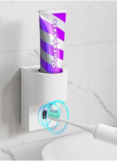 Automatic Toothpaste Dispenser Wall Mounted, Electric Toothpaste Squeezer with Sensor, 4 Levels Adjustable, Battery Powered, Detachable, USB Rechargeable Toothpaste Dispenser for Kids Adults