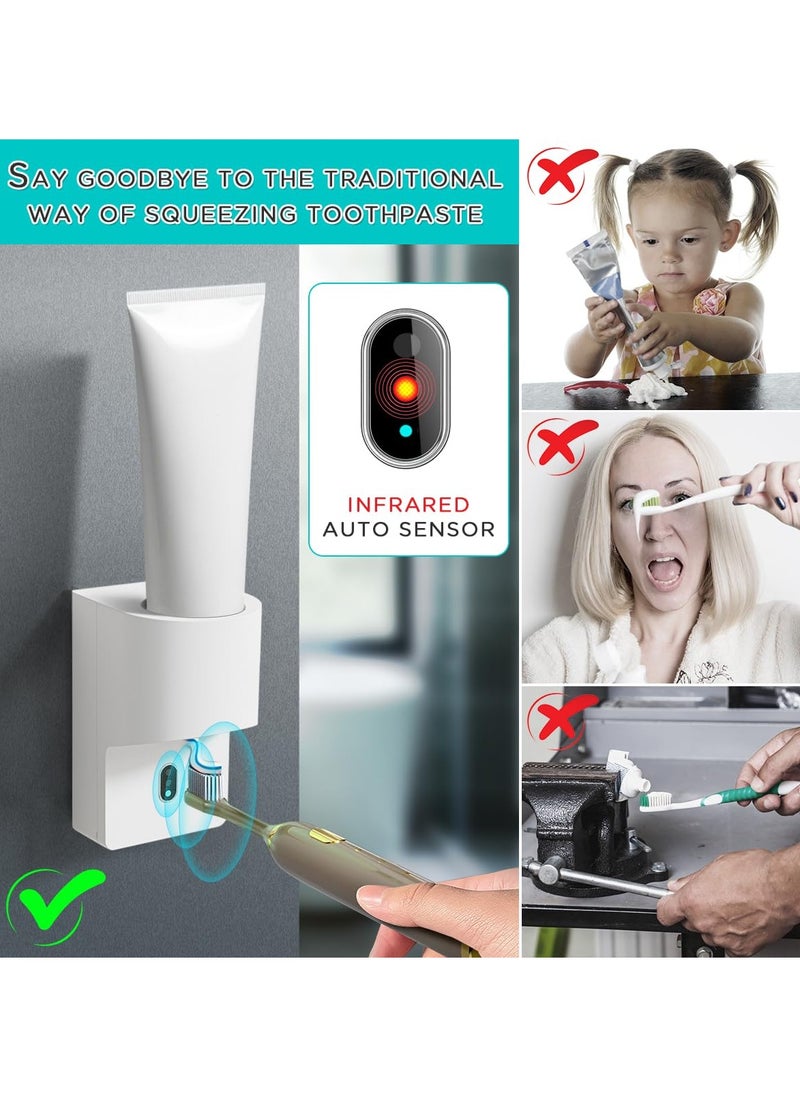 KASTWAVE - Automatic Toothpaste Dispenser Wall Mounted, Electric Toothpaste Squeezer with Sensor, 4 Levels Adjustable, Battery Powered, Detachable, USB Rechargeable Toothpaste Dispenser for Kids Adults - Image 1