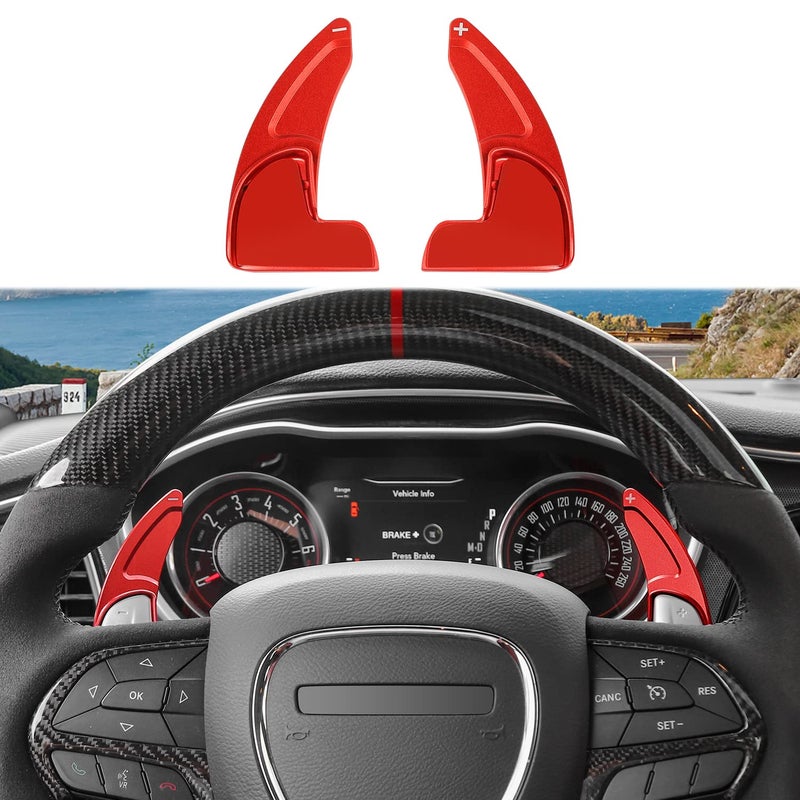 Linskip Wheel Shift Paddle Extenders for Jeep Grand Cherokee 20142021 for Dodge ChallengerCharger 2015 for Durango 20142024 for Chrysler 300300S 2015 20152017 200Red