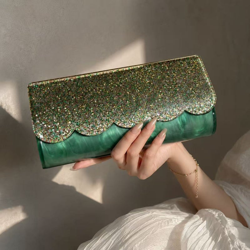 Women's Acrylic Shell Shoulder Bag for Evening Party - Image 1