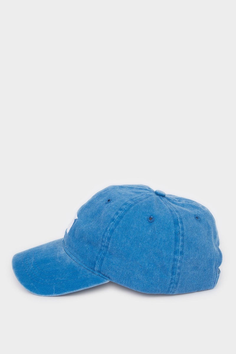 DeFacto Blue Man Man Embroidered Cotton Cap Casual - Image 4