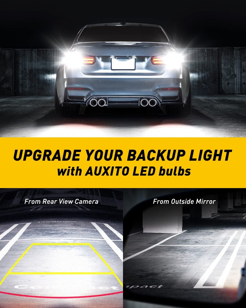 AUXITO لمبة AUXITO 912 921 LED للضوء الاحتياطي وأضواء الرجوع عالية القوة 2835 15-SMD خالية من الأخطاء T15 906 922 W16W، 6000K ضوء أبيض للقيادة النهارية (محدثة، عبوة من 2) - Image 4