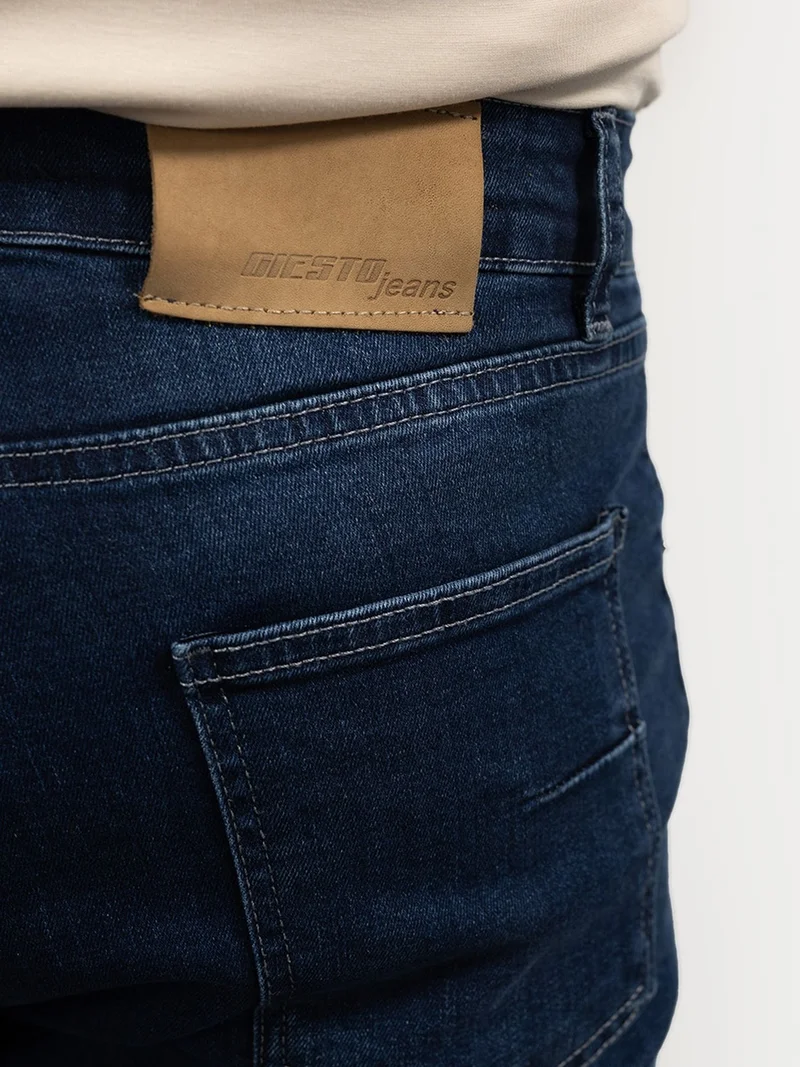 Giesto Navy Blue GIESTO Slim Fit Mid Waist Denim Jeans for Men | Best Price UAE